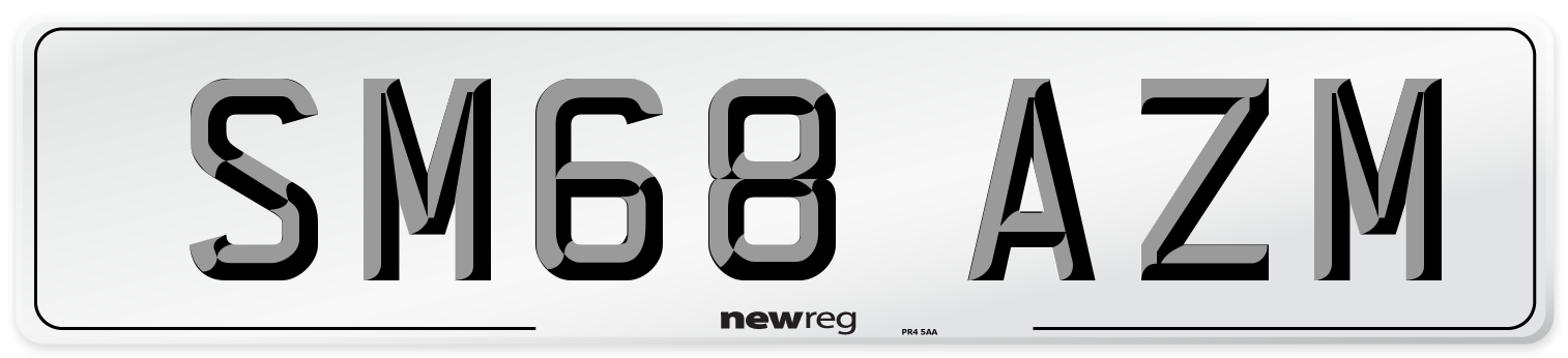 SM68 AZM Number Plate from New Reg
